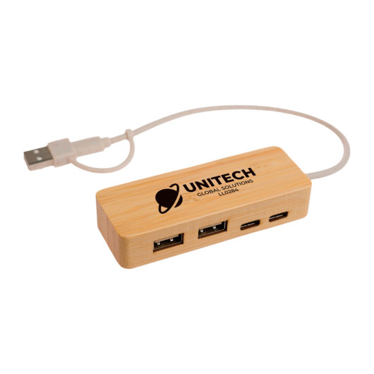 Bamboo Wheat Straw USB Hubs Pad Print